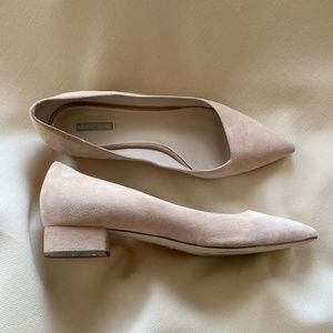 Armani Ballet Pink Suede Flats, size 38.5